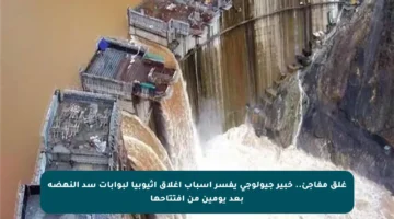 غلق مفاجئ.. خبير جيولوجي يفسر أسباب إغلاق إثيوبيا لبوابات سد النهضة بعد يومين من افتتاحها